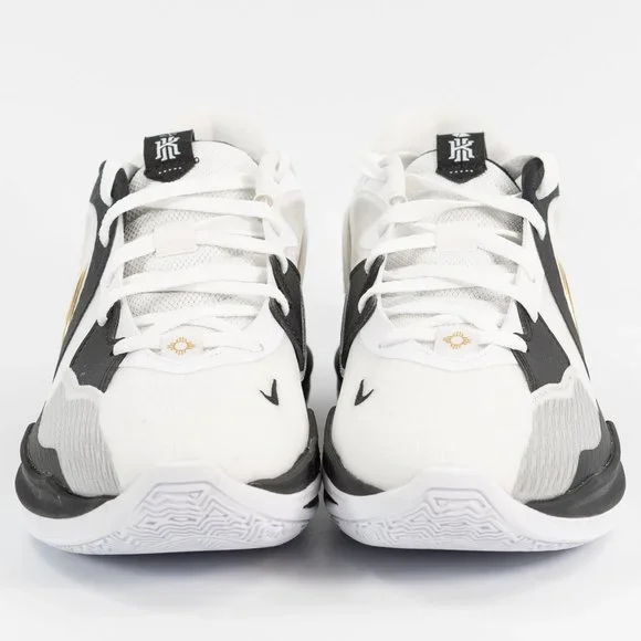 Nike Kyrie Low 5 'White Black Metallic Gold' DJ6012-101 Basketball Sneakers - Picture 6 of 13